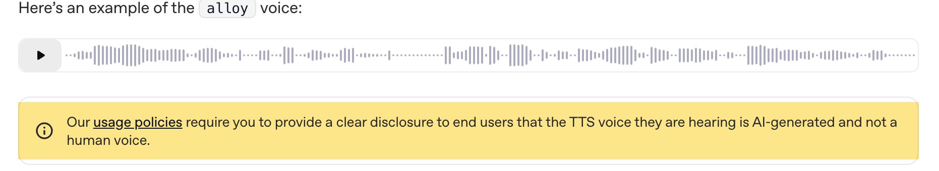 OpenAI’s text-to-speech guide: you must disclose that the TTS voice is AI-generated