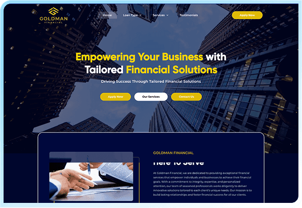 Website design mockups showcasing completed client projects by RJP Design.