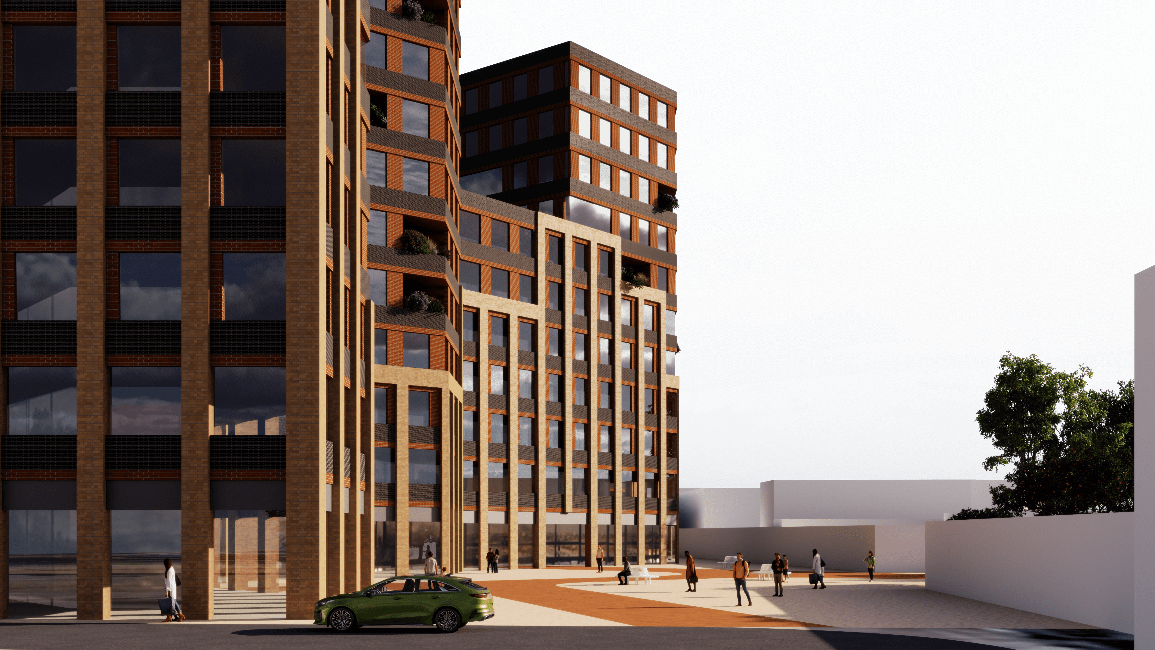 Архитектурный рендер жилого комплекса Ziynat