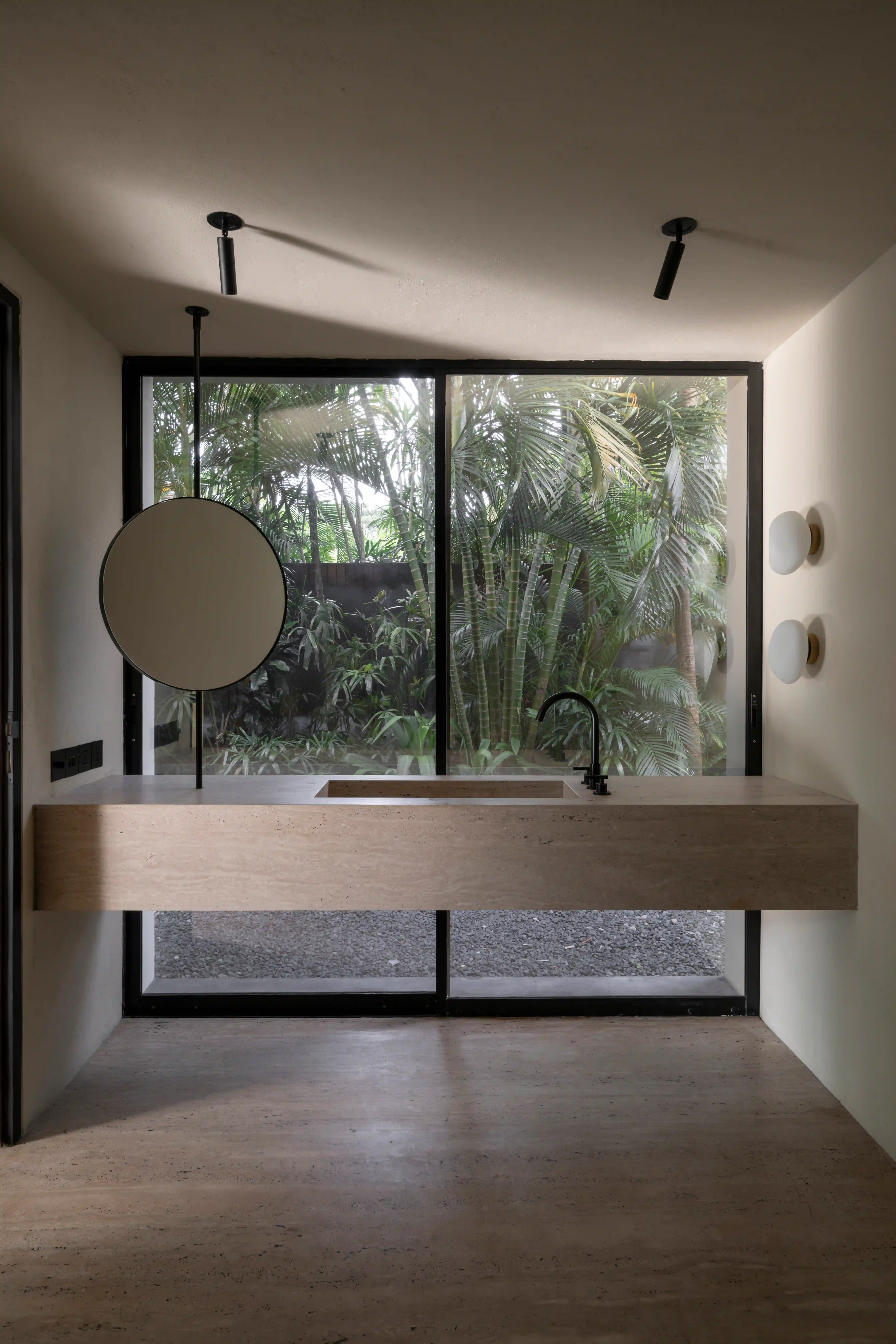 Modern building corner with dark glass windows