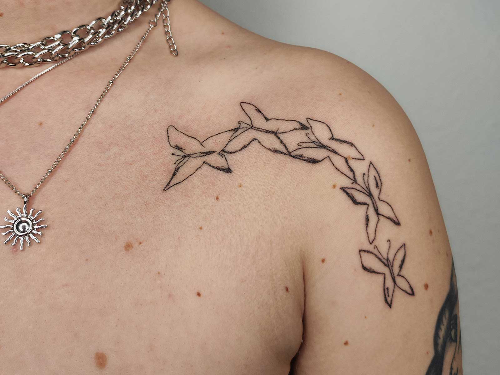 multiple butterfly tattoo