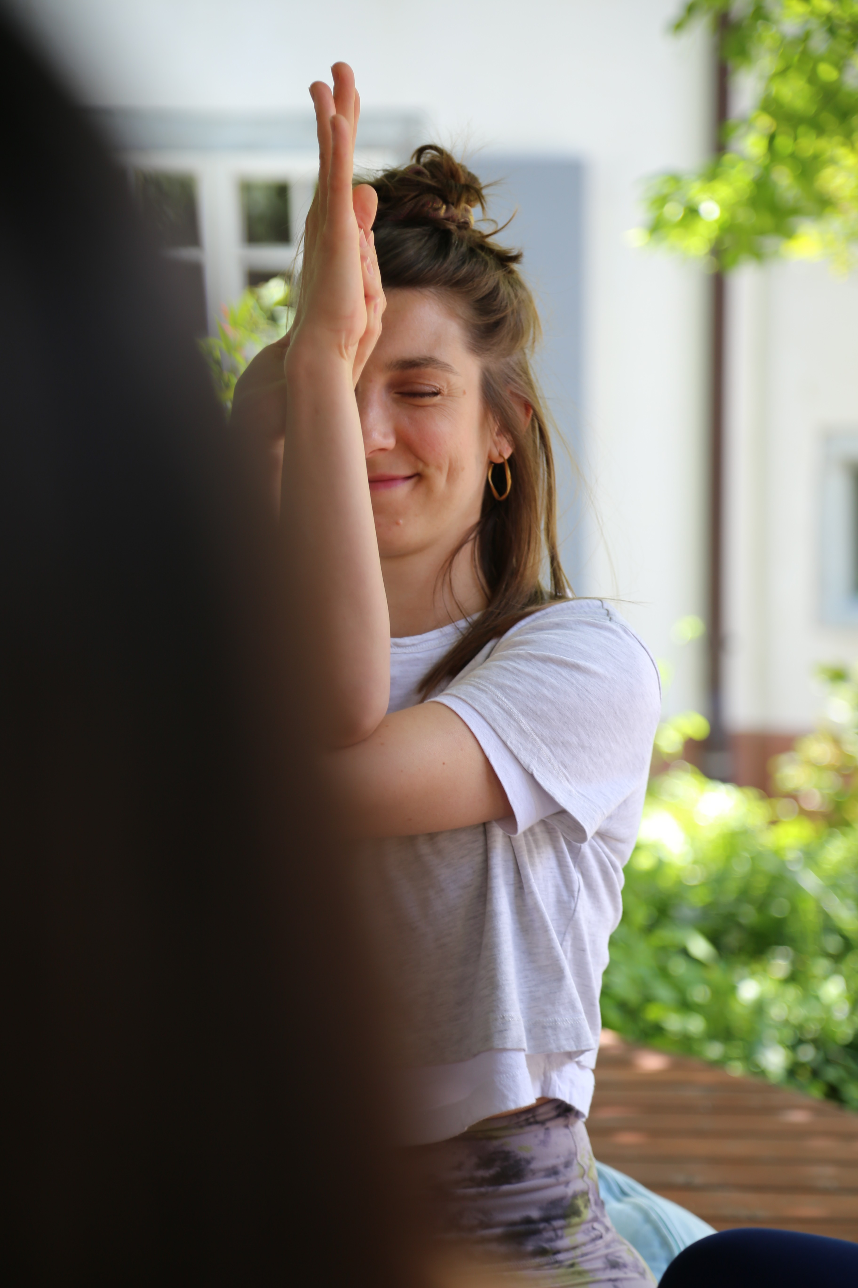 woman performing yoga