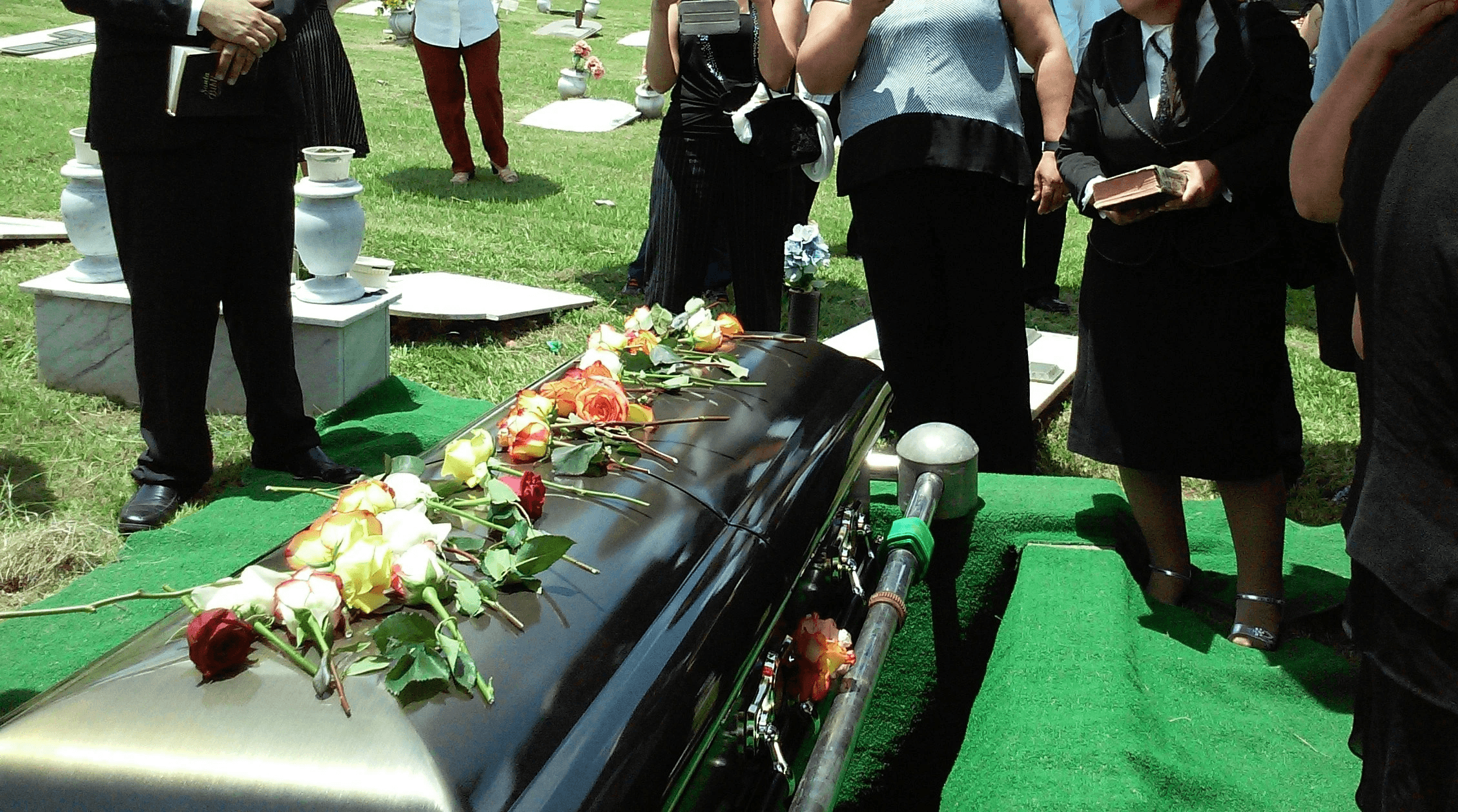 funeral at cemetery