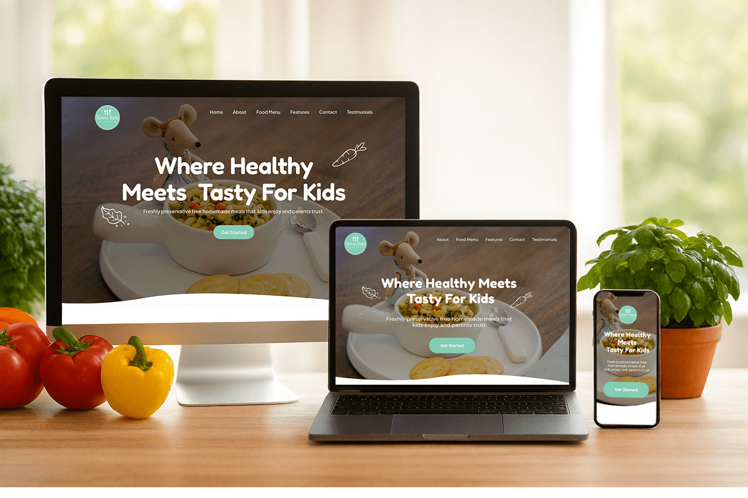 Kiddoeats desktop UI