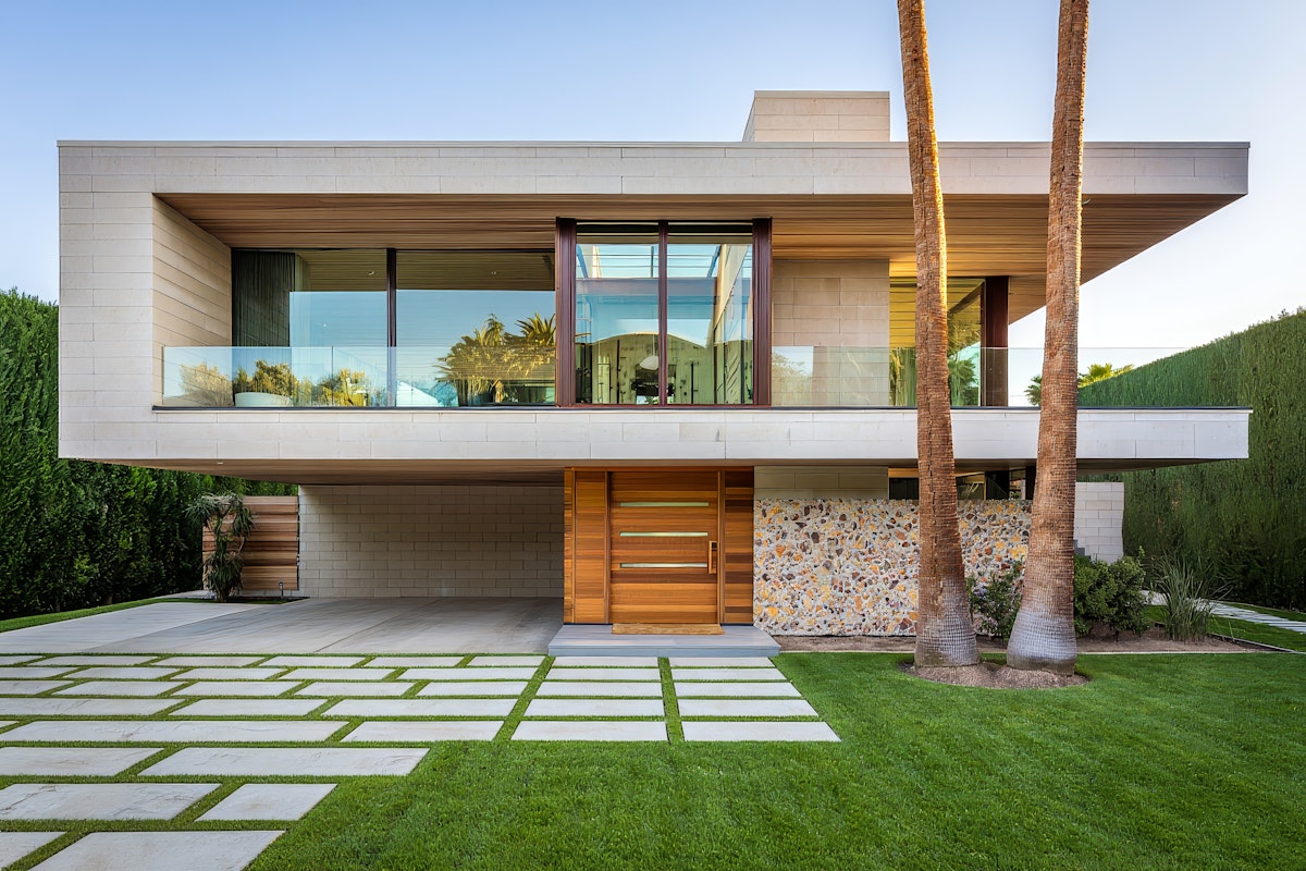 Modern home exterior with stylish and clean minimalist design