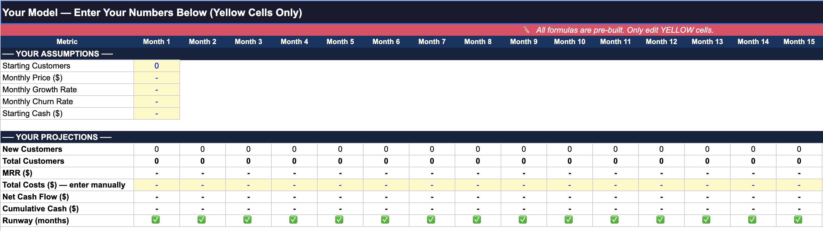 Financial Model Template Your Model Screenshot