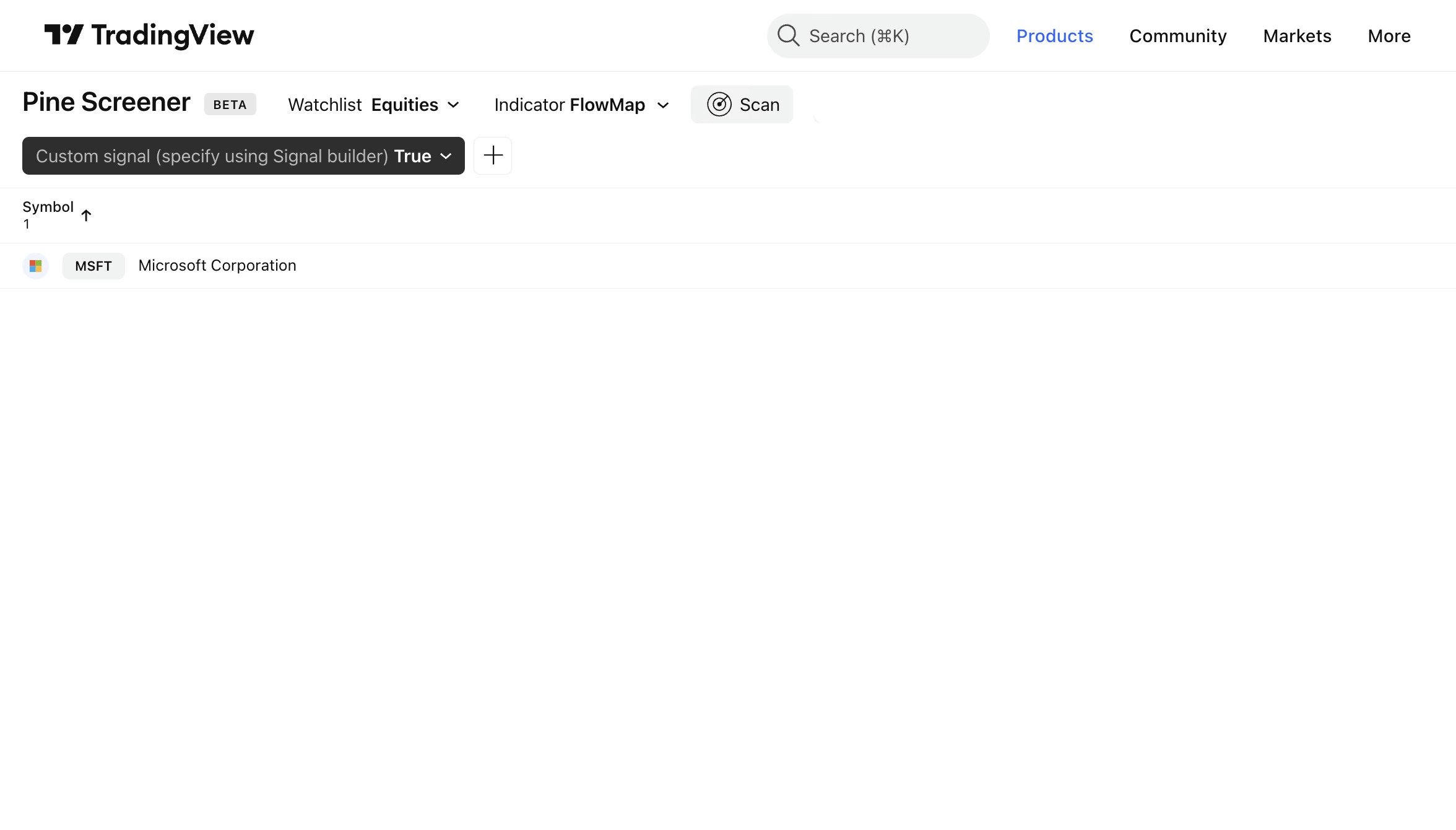 Illustration showing scanned results for FlowMap on PineScreener.