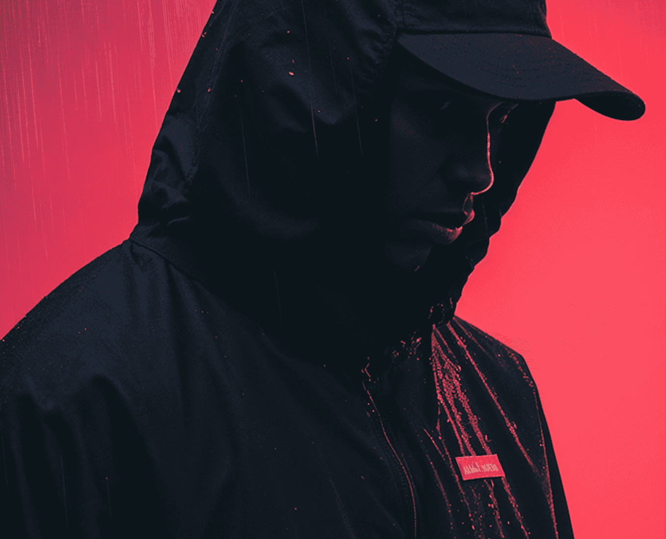 A man in a black jacket and hat stands confidently, showcasing a stylish and casual look.