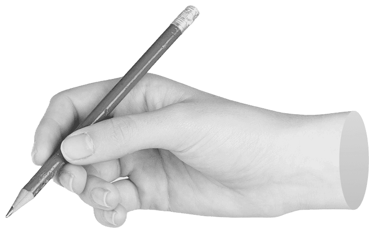 hand holding pencil