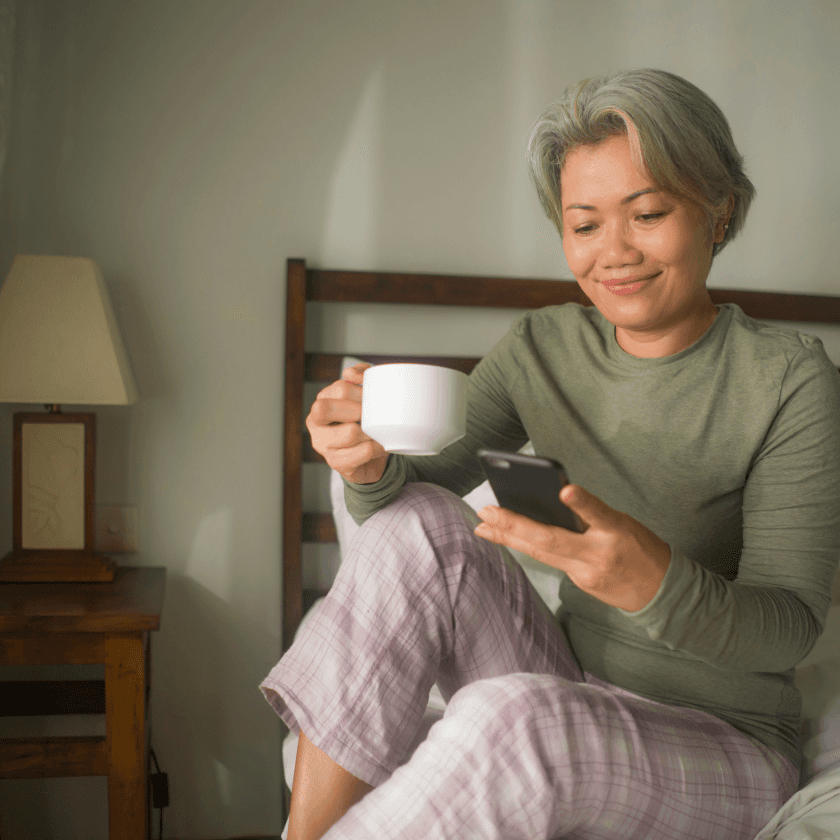 Man enjoying a cup of coffee