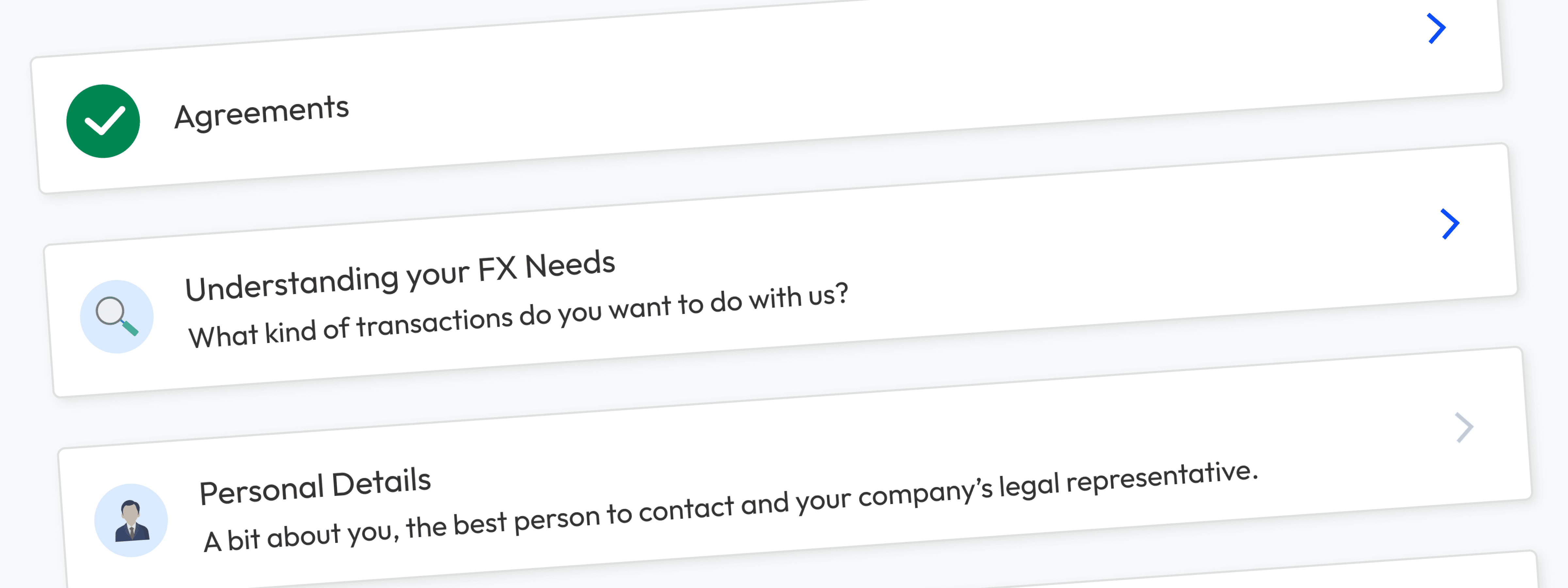 Screenshot of the redesigned onboarding page.