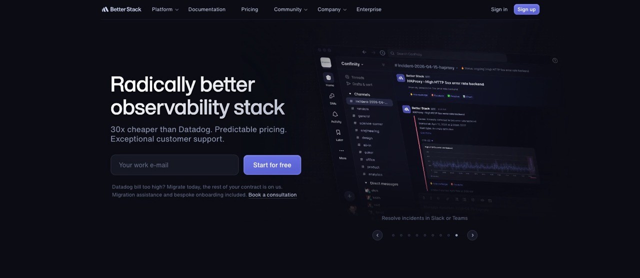Betterstack Website Screenshot