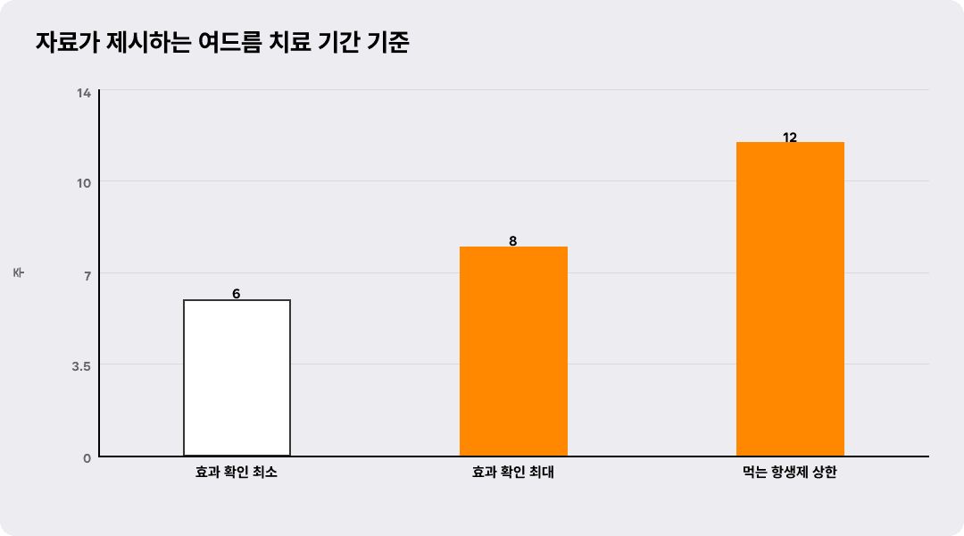자료가 제시하는 여드름 치료 기간 기준