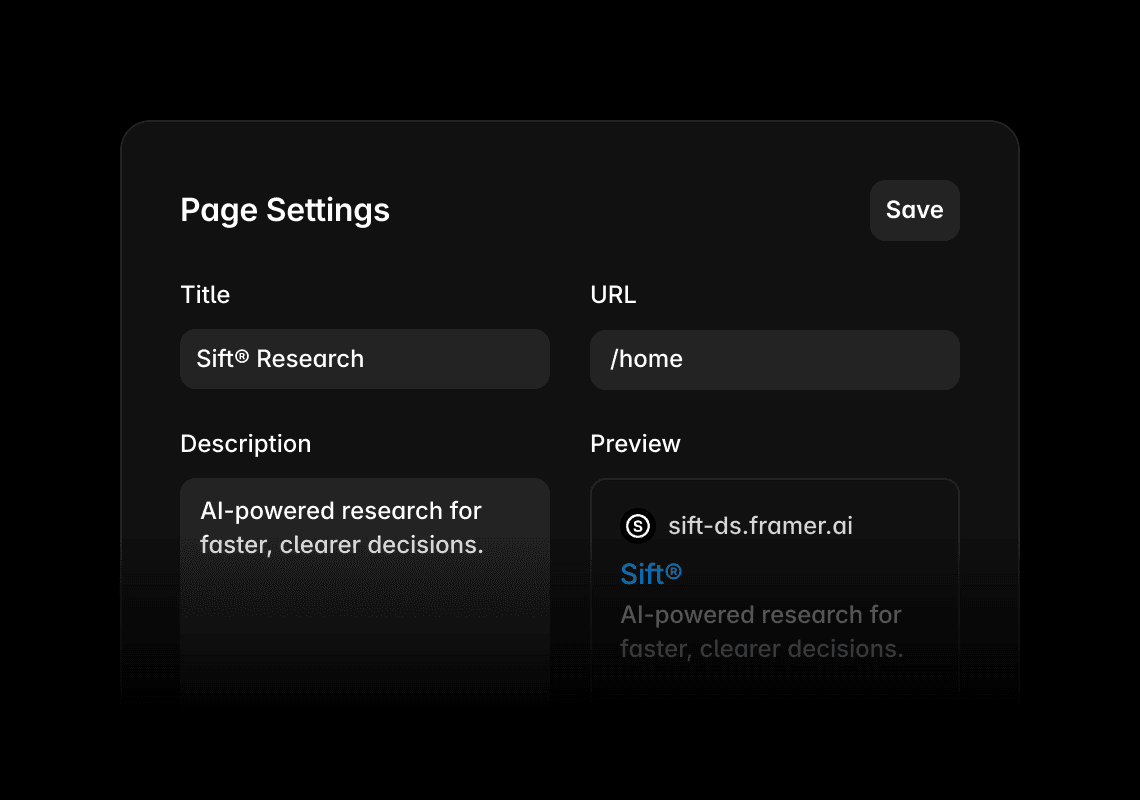 Editing metadata with Framer SEO Skills