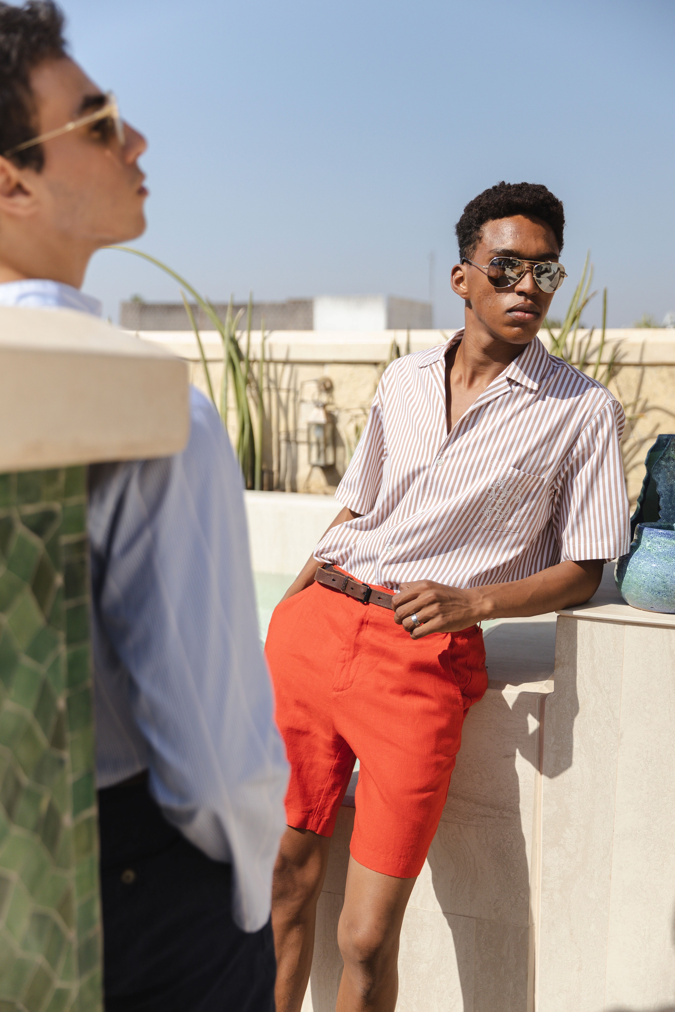 Shirt Stripe Cotton Red and White