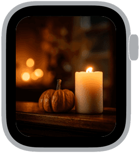 firelight Apple Watch face preview 1 featuring thanksgiving, halloween, and autumn.