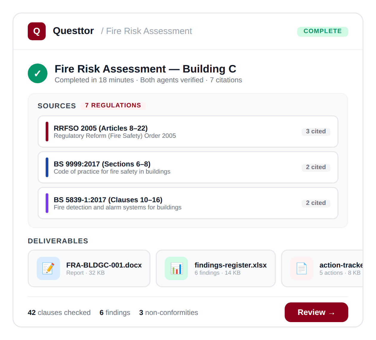 Nexflow validation results showing code quality, license compliance, configuration, test failures, and performance checks