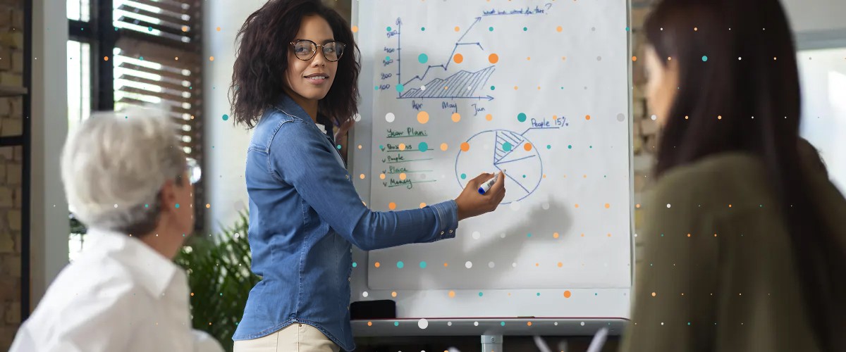 person presenting a meeting