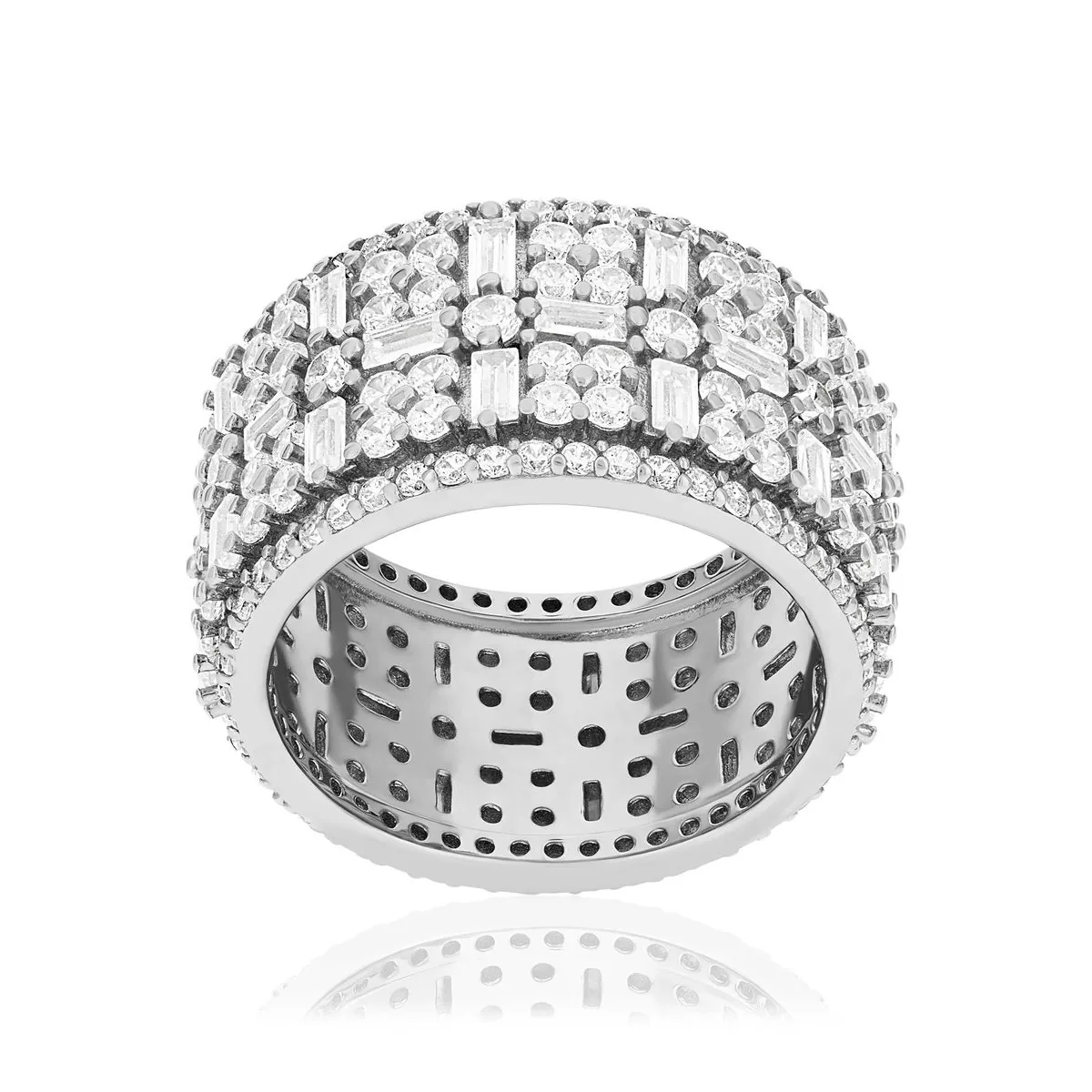 Bague en argent 925 sertie d'oxydes de zirconium