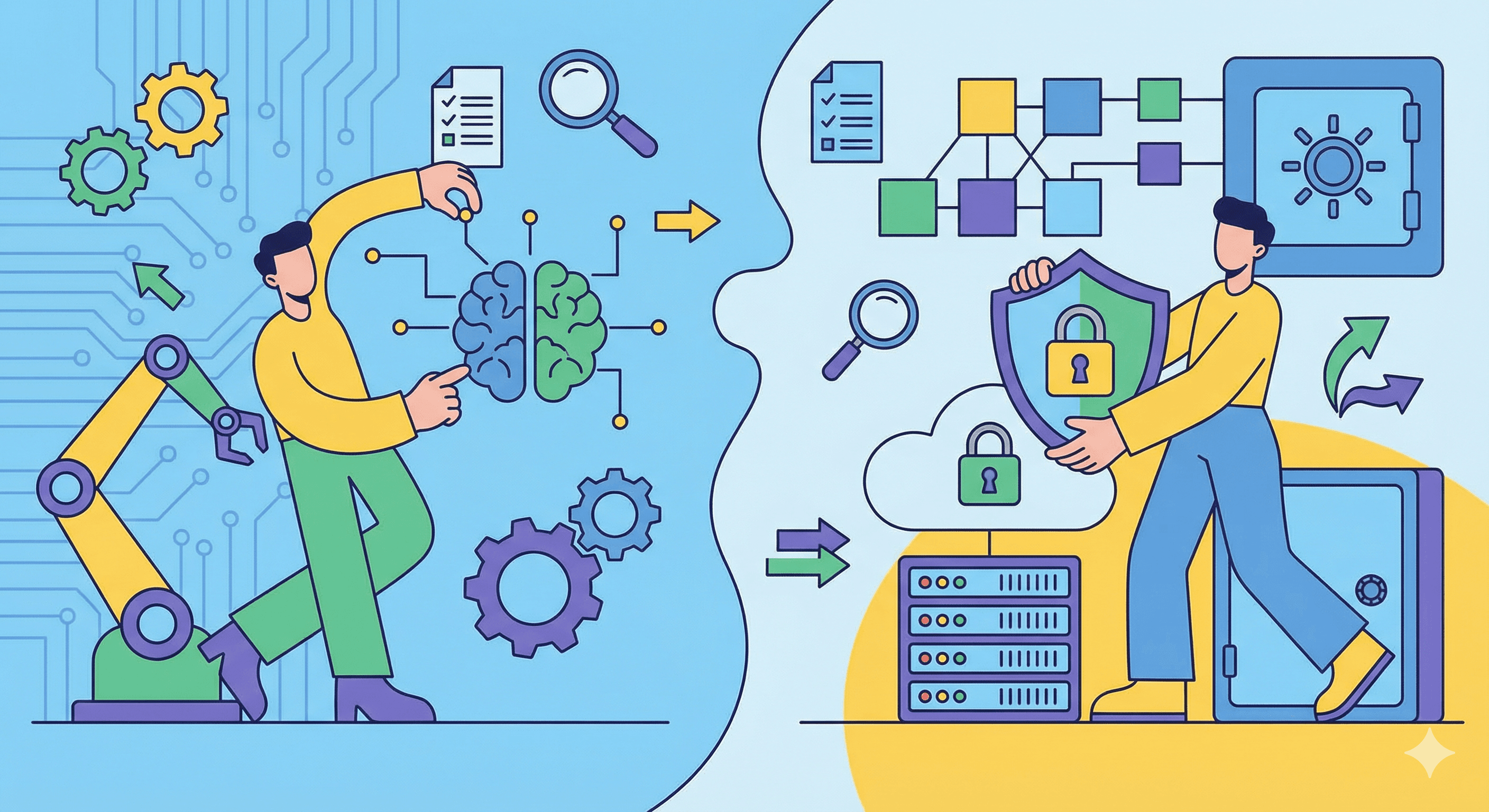 ISO 42001 vs ISO 27001 showing key differences and scope.