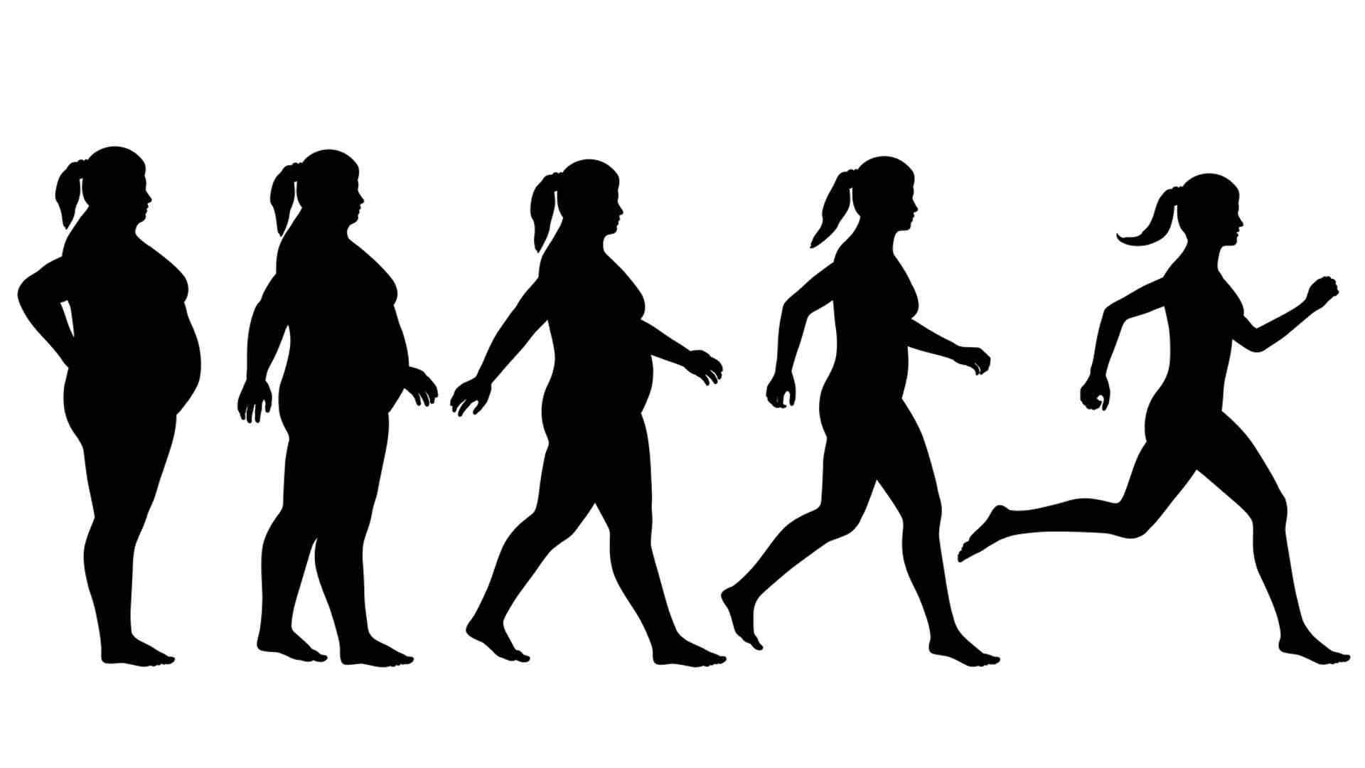 stages of a woman aiming for weight loss