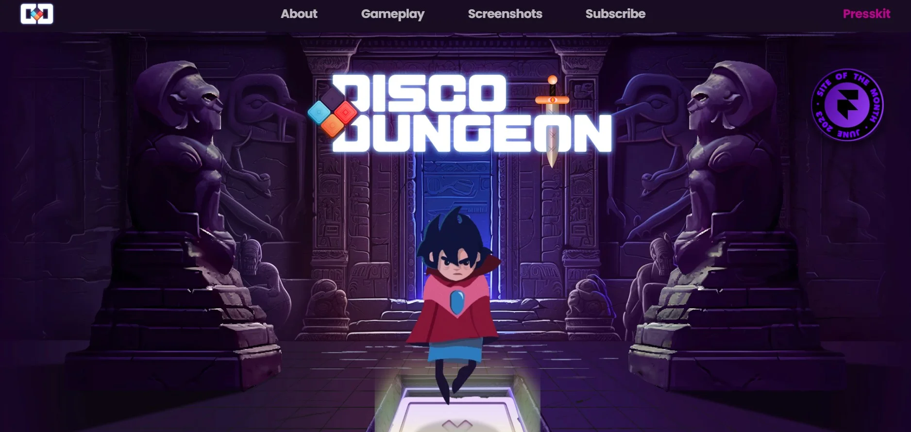 Best Entertainment Landing Pages Built with Framer - Disco Dungeon Game