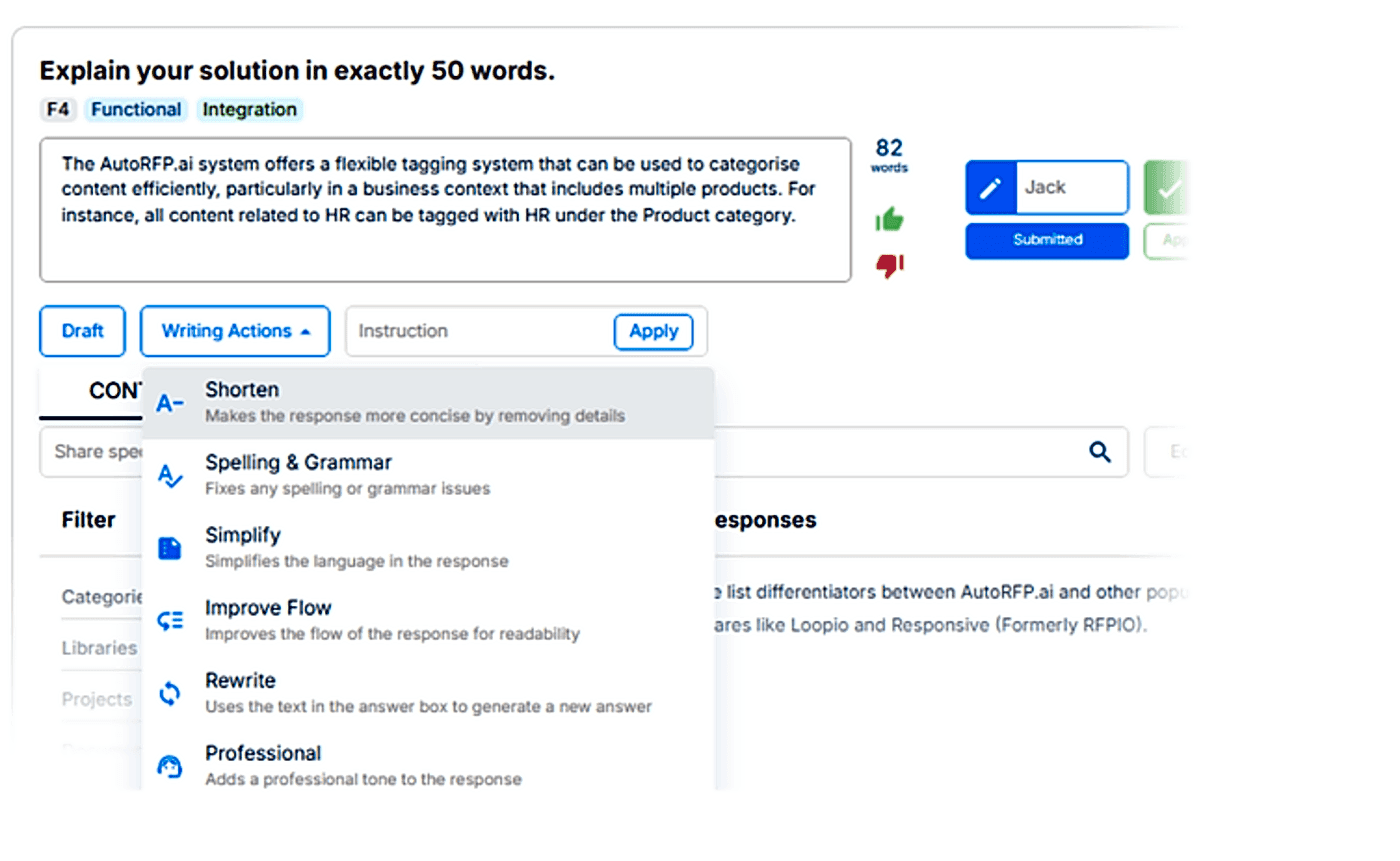 Teams can also rewrite with one-click, simplify or translate drafts with built-in AI tools