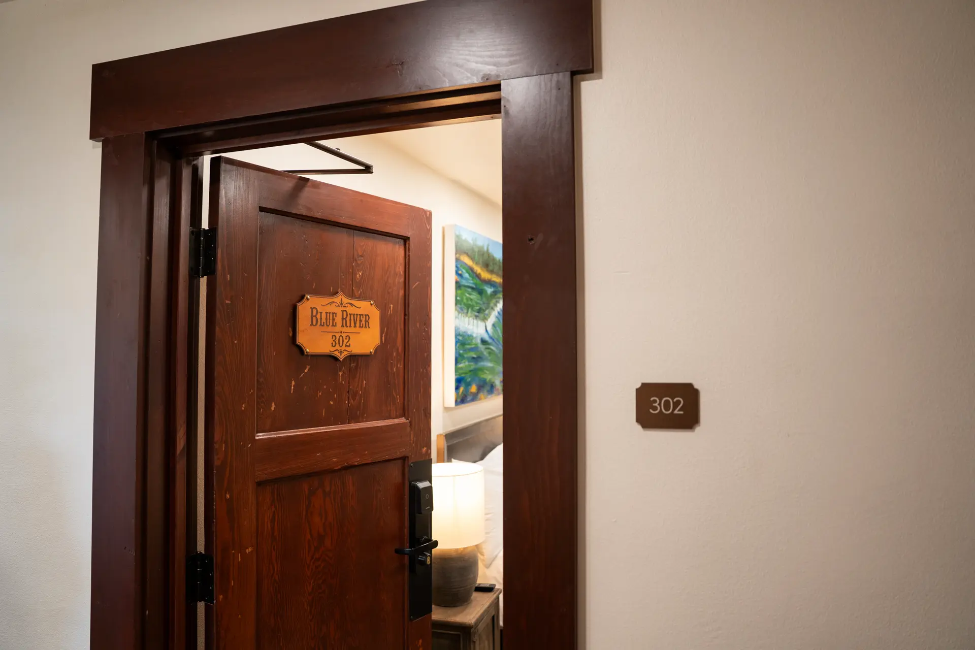 Blue River 302 room door