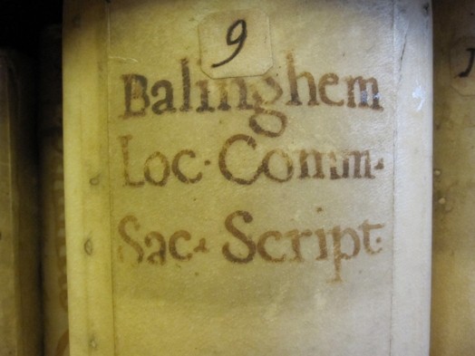 old text on a circular surface
