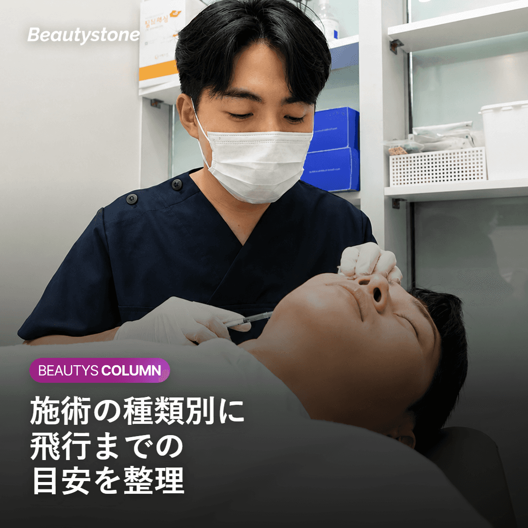 施術の種類ごとに飛行までに空けたい余裕の目安を示す図