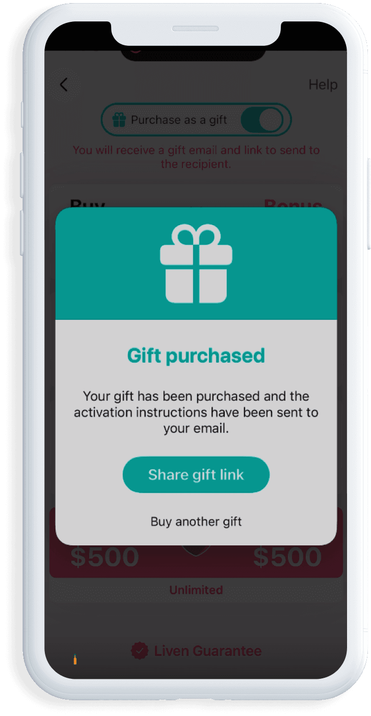 liven gifting program for restaurant