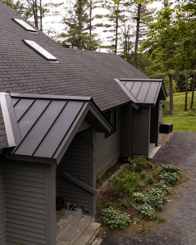 Aerial drone view of a roof
