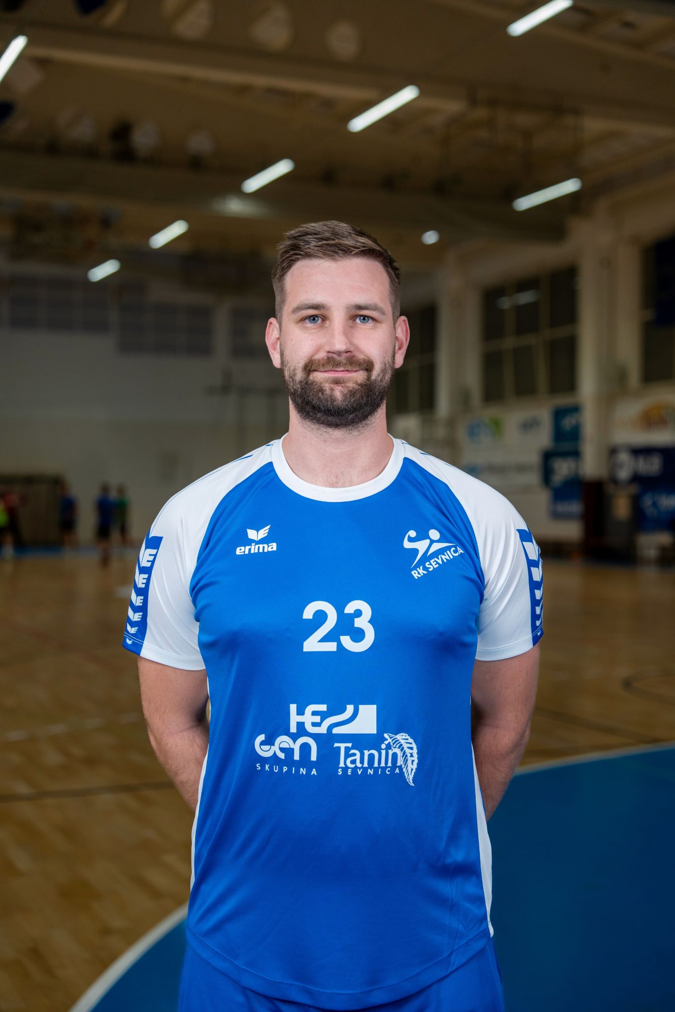Handball player posing for the camera shot
