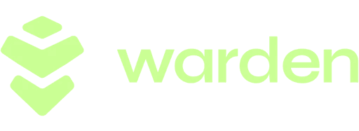 Warden logo on black background, a partner at Cosmoverse, an institutional summit on digital assets conference and blockchain infrastructure in Hong Kong. at Cosmoverse summit