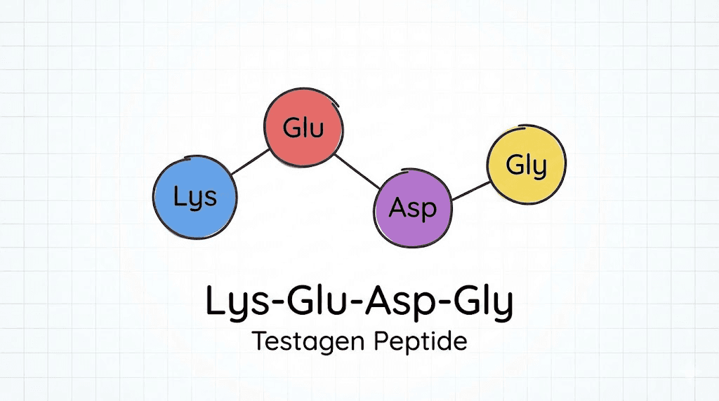 Testagen KEDG peptide molecular structure diagram