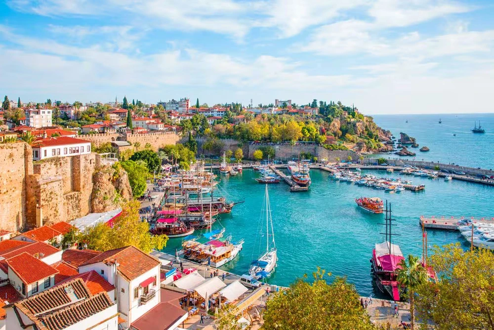Antalya harbor coastal view