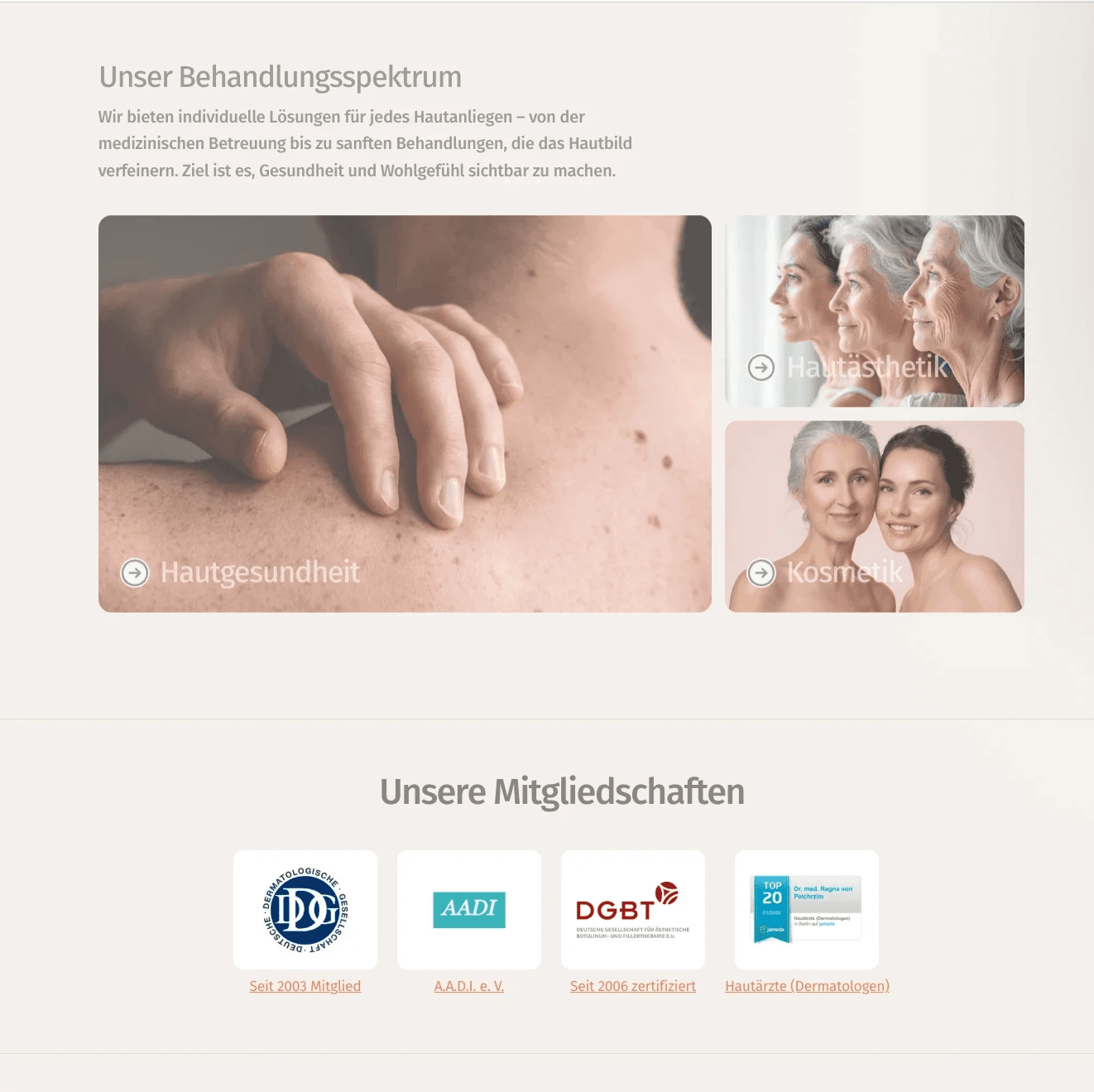 Individuell betreut in unserer Privatpraxis. Wir möchten, dass Sie sich in Ihrer Haut wohlfühlen.