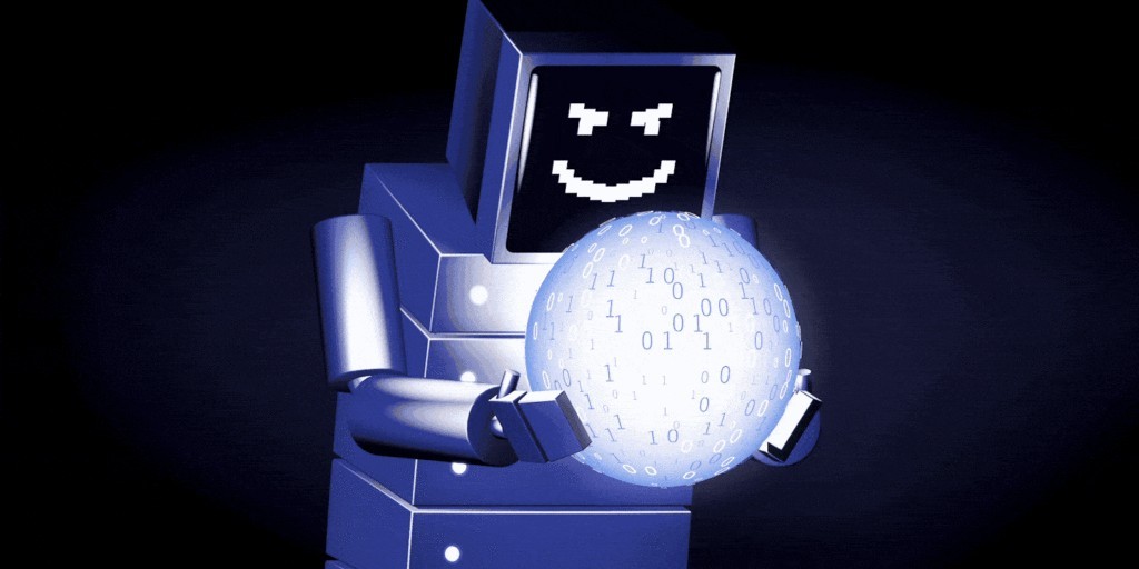 artificial intelegence mad expression and gonna rule the world