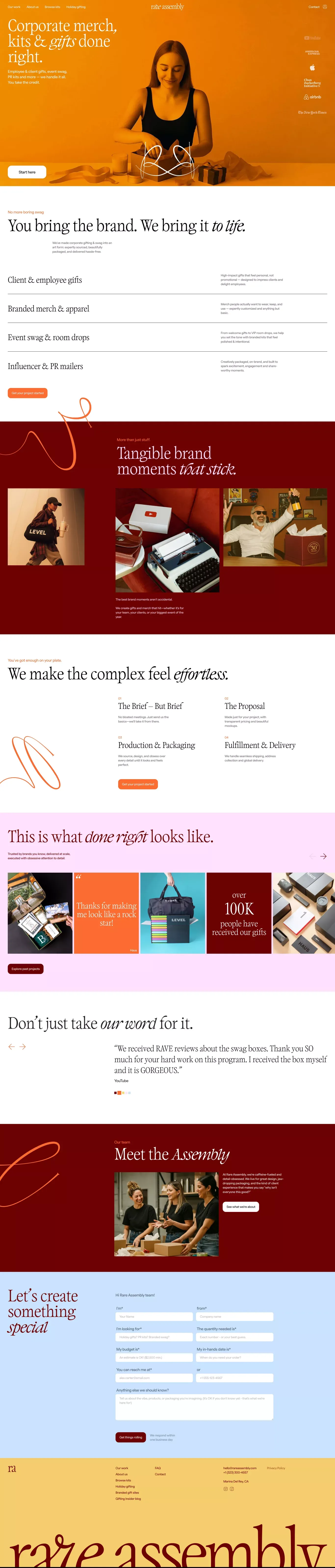 Custom Corporate Gifts & Branded Merch T portfolio page screenshot showcasing Design and Marketing design