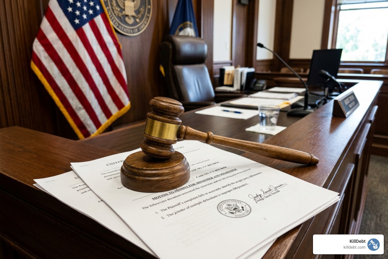 court gavel and legal documents representing misnomer and misjoinder