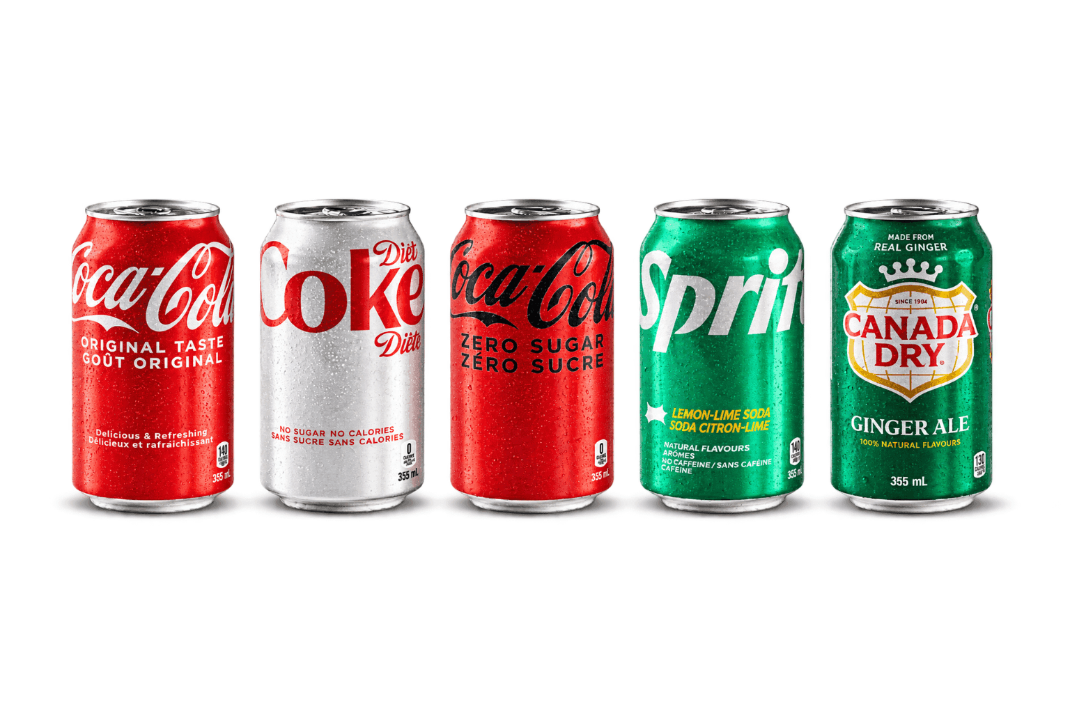 Assorted pop cans for Osmow's catering, including Coca-Cola, Diet Coke, Coke Zero, Sprite and Canada Dry Ginger Ale