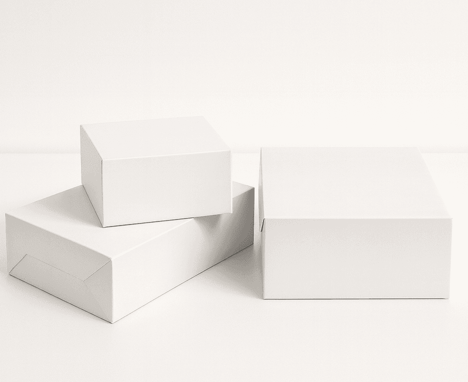 Standard plain white folding carton cake boxes in various sizes (bulk wholesale ready stock).