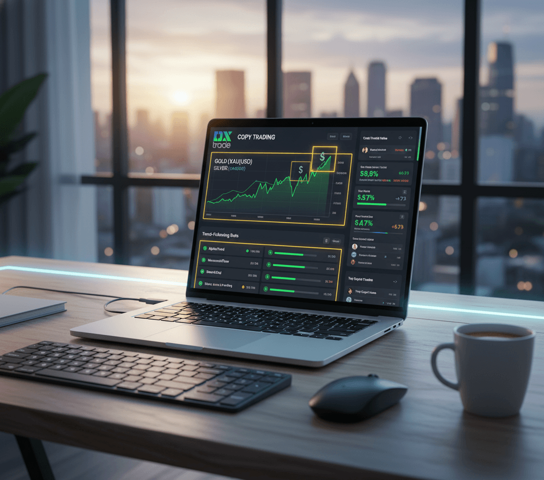 Copy Trading Dashboard with Gold and Silver Trades