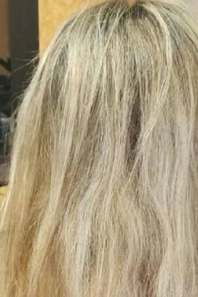 Long blonde hair transformation to cool platinum blonde