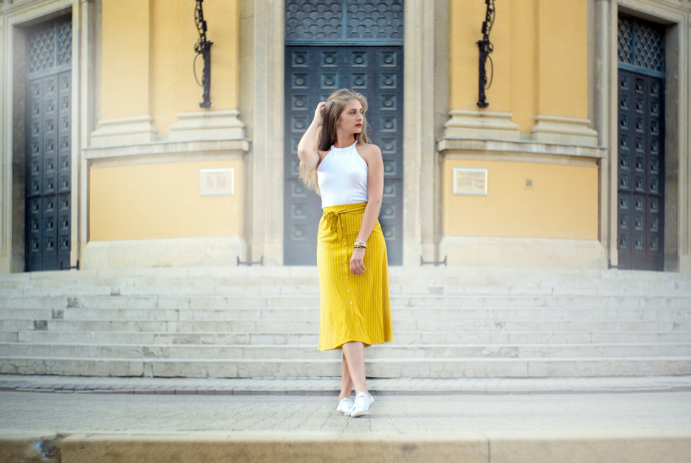 woman enjoying sight seeing - Preppy Girl Aesthetic