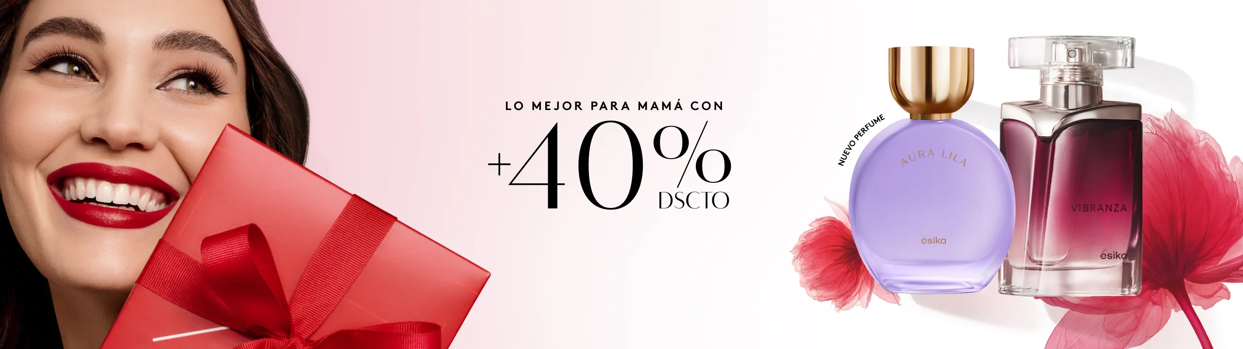 Perfumes para mujer ésika - nuevo Aura Lila y Vibranza con 40% descuento para mamá
