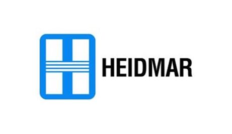 Logo featuring a blue geometric design with "HEIDMAR" in bold black letters to the right.