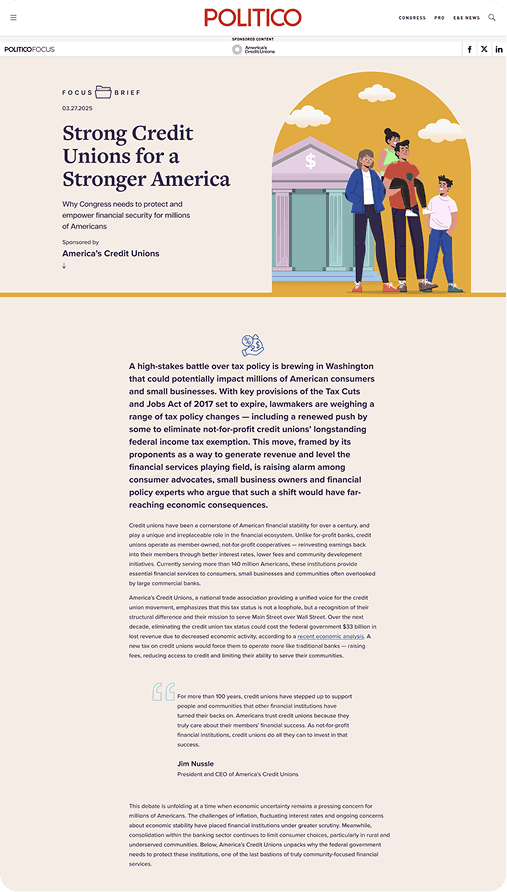 Screenshot of a Politico article