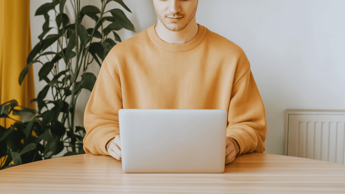 Person working on a laptop