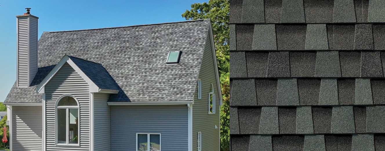 GAF Timberline HDZ Cliffside manufacturer roof illustration and shingle detail